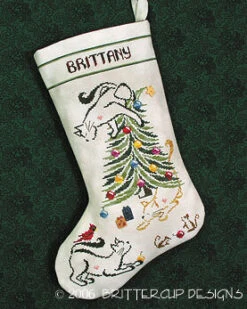 Britty Kitty Christmas Stocking - Cross Stitch Pattern