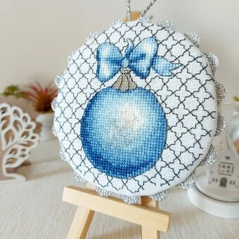 Christmas Ornament Blue Silver Ball - Cross Stitch Pattern 1 Christmas Ornament Blue Silver Ball - Cross Stitch Pattern