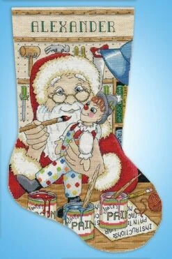 Painting Santa - Christmas Cross Stitch Kit