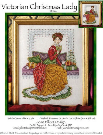 Victorian Christmas Lady - Cross Stitch Pattern 1 Victorian Christmas Lady - Cross Stitch Pattern