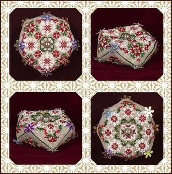 Christmas Snowfall Biscornu - Cross Stitch Pattern 1 Christmas Snowfall Biscornu - Cross Stitch Pattern