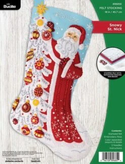 Snowy St. Nick - Christmas Stocking - Felt Applique Kit