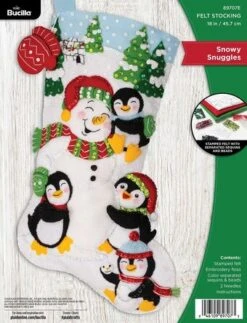 Snowy Snuggles - Christmas Stocking - Felt Applique Kit