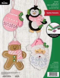 Santa Sweets - Christmas Ornament - Felt Applique Kit