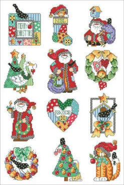 Country Folk Christmas Ornaments - Cross Stitch Pattern