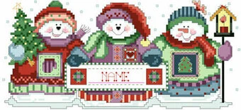 Festive Snowmen - Christmas Cross Stitch Pattern 1 Festive Snowmen - Christmas Cross Stitch Pattern