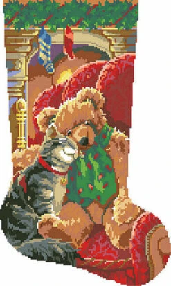 Christmas Cuddles Stocking - Cross Stitch Pattern