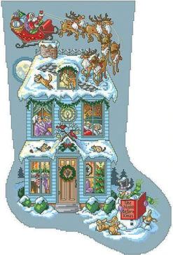 Twas The Night Before Christmas Stocking - Cross Stitch