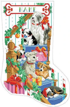 Good Dogs Christmas Stocking - Cross Stitch Pattern