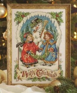 Victorian Snowman - Christmas Cross Stitch Pattern