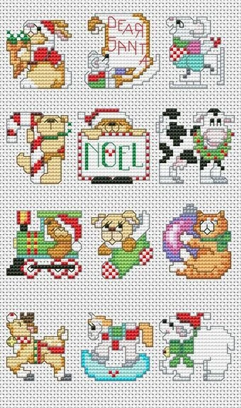 Christmas Critters Ornaments - Cross Stitch Pattern 1 Christmas Critters Ornaments - Cross Stitch Pattern