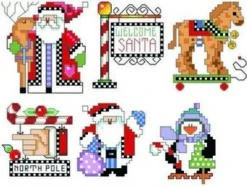 Checkered Christmas Ornament Set 2 - Cross Stitch Pattern