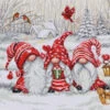 Three Gnomes In Wood - Christmas Cross Stitch Kit