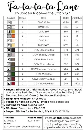 Fa-la-la-la Lane - Christmas Cross Stitch Pattern 2 Fa-la-la-la Lane - Christmas Cross Stitch Pattern - Image 2