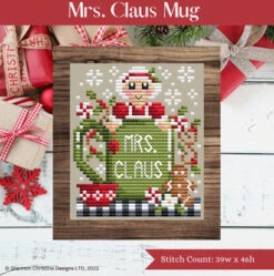 Mrs. Claus Mug - Christmas Cross Stitch Pattern