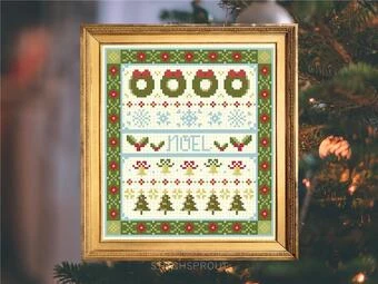 Noel Christmas Sampler - Cross Stitch Pattern 1 Noel Christmas Sampler - Cross Stitch Pattern