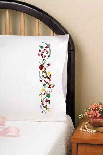 Christmas Candy - PIllowcase Embroidery Kit 1 Christmas Candy - PIllowcase Embroidery Kit