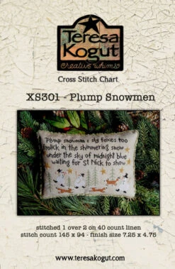 Plump Snowmen - Christmas Cross Stitch Pattern